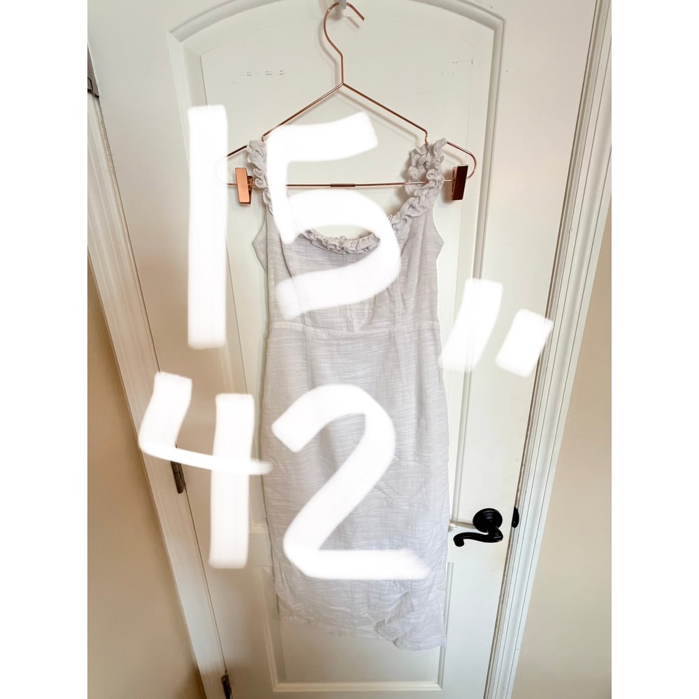Petal‎ + Pup Dress Womens 4 White Off Shoulder Ruffle Midi Cotton ABG03 03629 - Picture 9 of 9